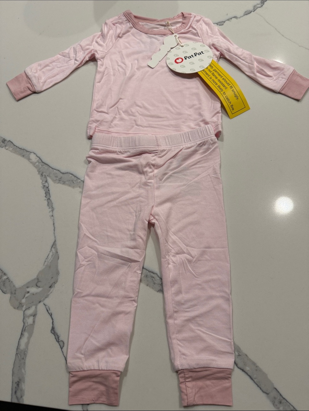 PatPat Pink Two-Piece Infant Pajama Set